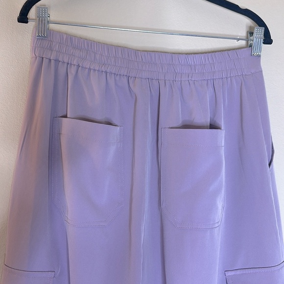 Papermoon Wide Leg Cargo Pants Lavender Side Pockets Womens Size Large - Picture 7 of 13